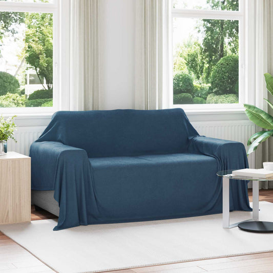 vidaXL Ριχτάρια 6 pcs Σκούρο μπλε 280 x 210 εκ. Μαλλί