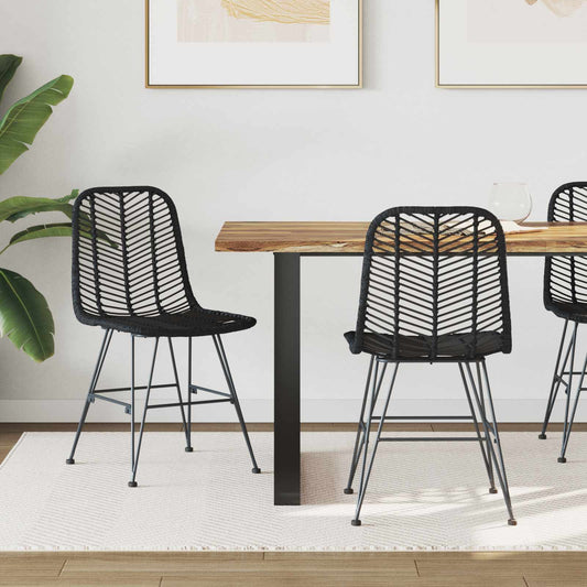 vidaXL Καρέκλα τραπεζαρίας 2 pcs Μαύρο 44.5 x 55 x 85 εκ.