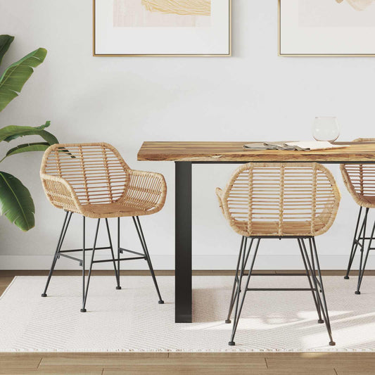 vidaXL Καρέκλα τραπεζαρίας 2 pcs Φυσικό 55 x 50 x 74 εκ