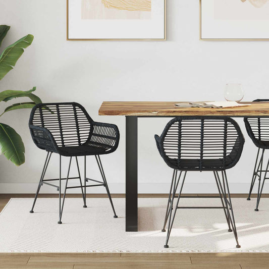vidaXL Καρέκλα τραπεζαρίας 2 pcs Μαύρο 55 x 50 x 74 εκ
