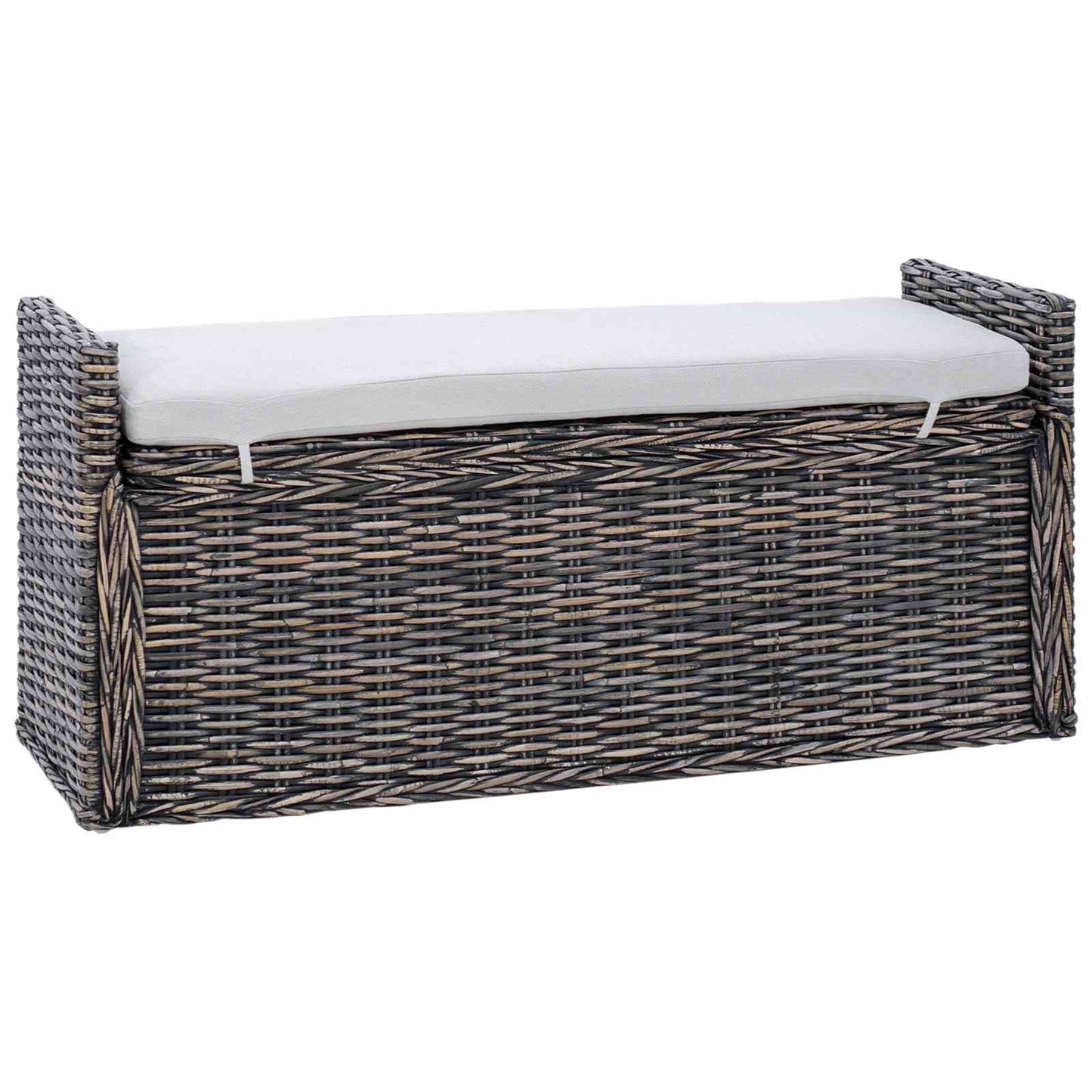 vidaXL Παγκάκι με αποθήκευση GENDT Μαύρο πλύσιμο 110 x 40 x 50 εκ