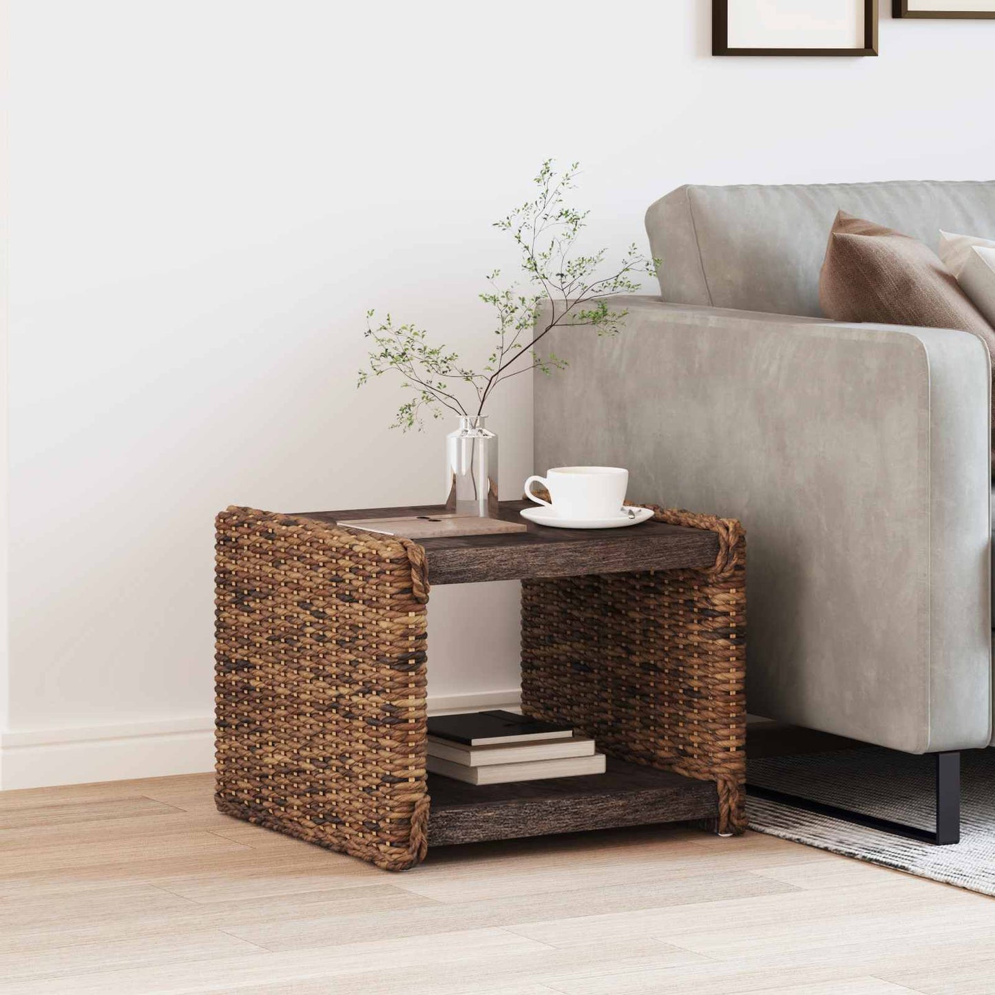vidaXL Τραπεζάκι σαλονιού Φυσικό 45 x 45 x 45 cm Στερεό ξύλο Μαόνι