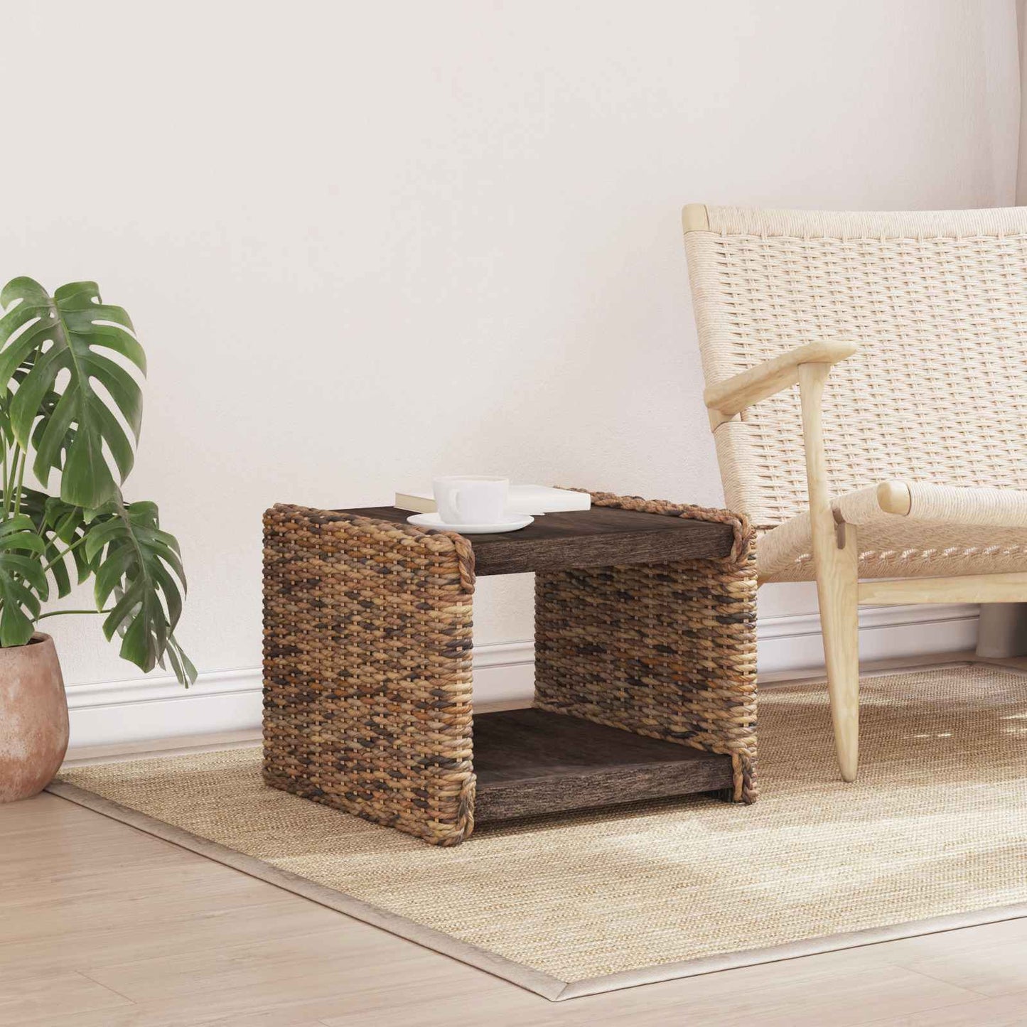 vidaXL Τραπεζάκι σαλονιού Φυσικό 45 x 45 x 45 cm Στερεό ξύλο Μαόνι