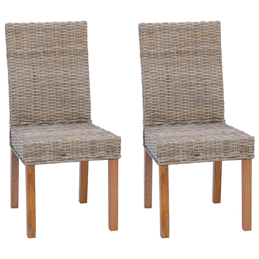 vidaXL Καρέκλα τραπεζαρίας 2 pcs Γκρίζο Kubu 45 x 54 x 93 εκ