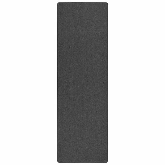 vidaXL Δερμάτινο Χαλί Σκούρο Γκρι 80 x 500 cm 100% Πολυπροπυλένιο