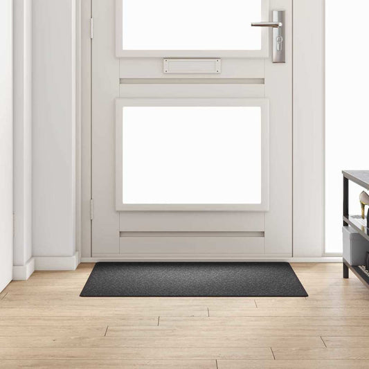 vidaXL Δερμάτινο Χαλί Σκούρο Γκρι 100 x 100 cm 100% Πολυπροπυλένιο