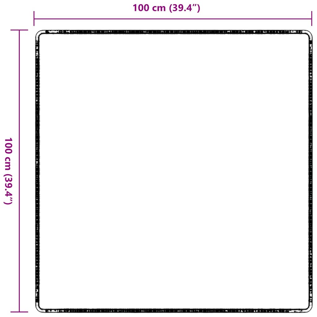 vidaXL Δερμάτινο Χαλί Σκούρο Γκρι 100 x 100 cm 100% Πολυπροπυλένιο
