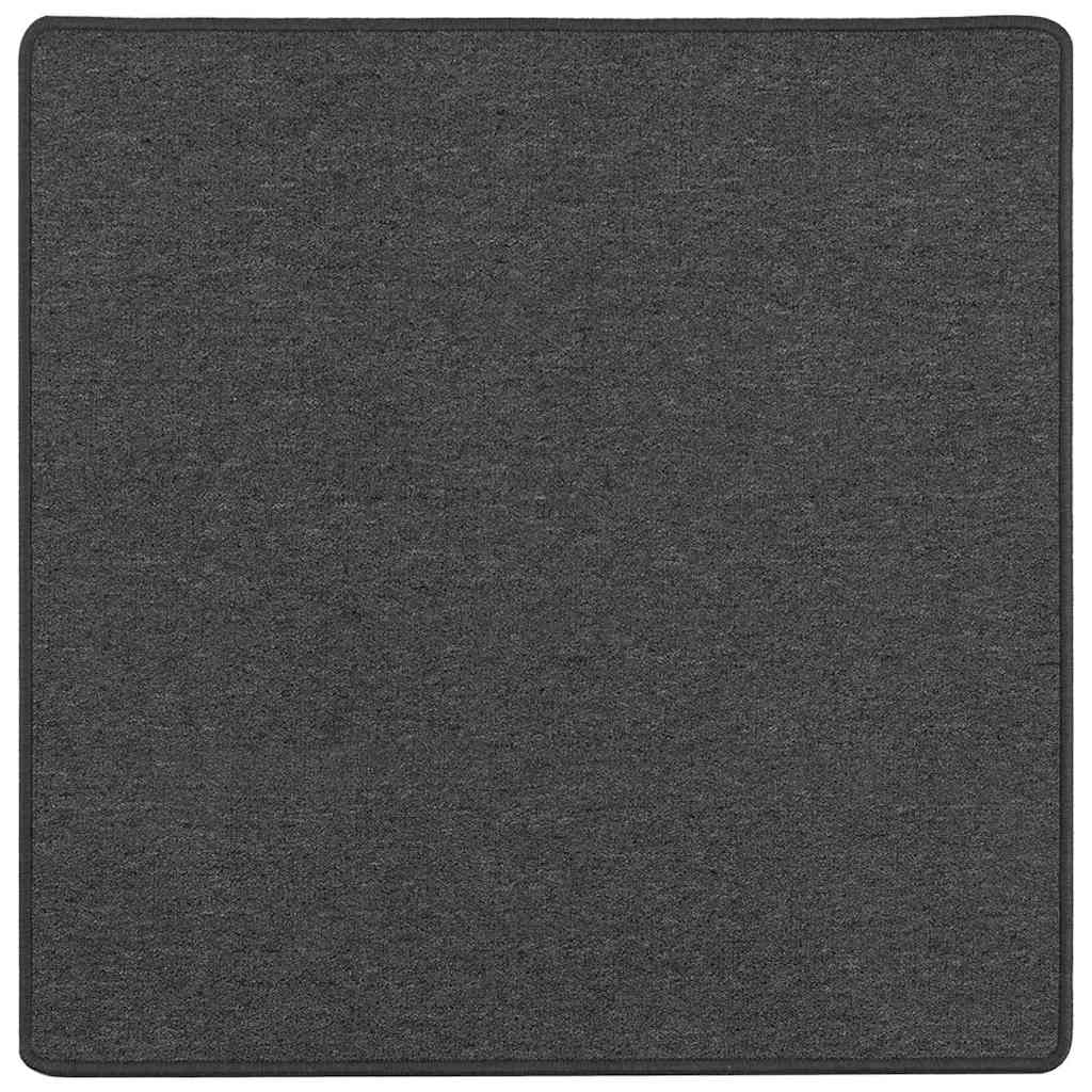 vidaXL Δερμάτινο Χαλί Σκούρο Γκρι 100 x 100 cm 100% Πολυπροπυλένιο