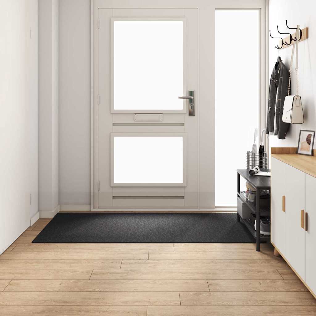 vidaXL Δερμάτινο Χαλί Σκούρο Γκρι 100 x 200 cm 100% Πολυπροπυλένιο