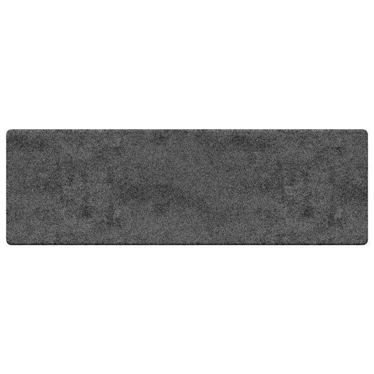 vidaXL Δερμάτινο Χαλί Γκρι 80 x 300 cm 100% Πολυπροπυλένιο Τούφτα