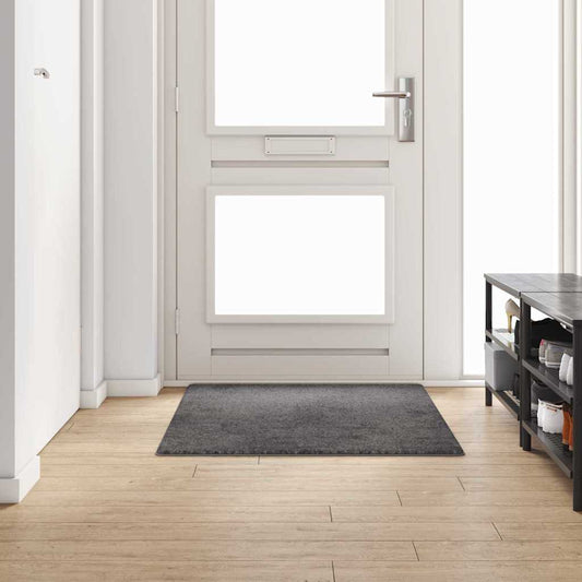 vidaXL Δερμάτινο Χαλί Γκρι 100 x 150 cm 100% Πολυπροπυλένιο Τούφτα