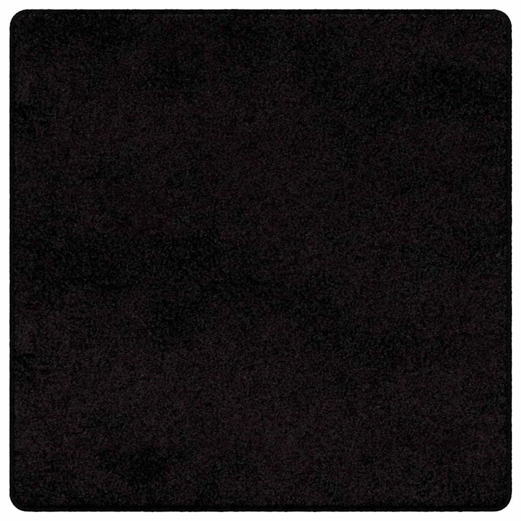 vidaXL Δερμάτινο Χαλί Μαύρο 100 x 100 cm 100% Πολυπροπυλένιο Τούφτα