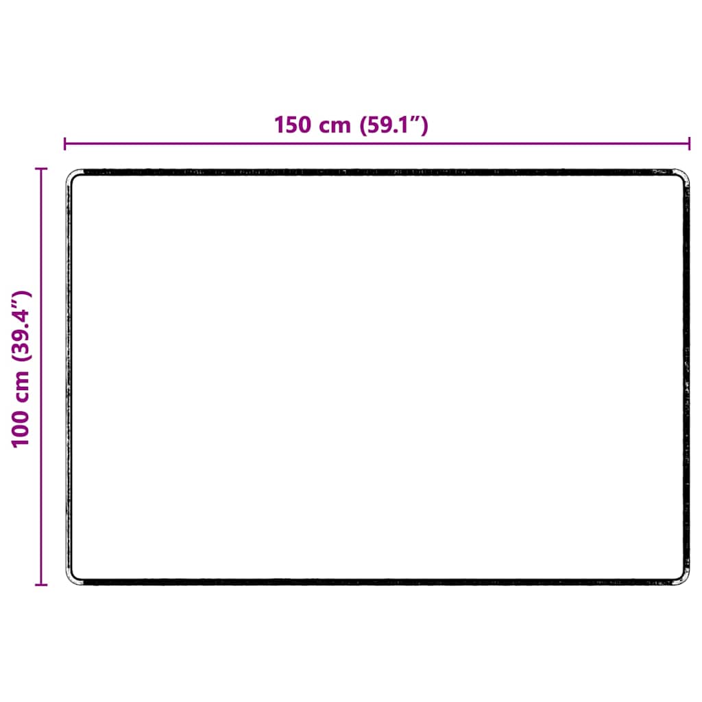 vidaXL Δερμάτινο Χαλί Μαύρο 100 x 150 cm 100% Πολυπροπυλένιο Τούφτα