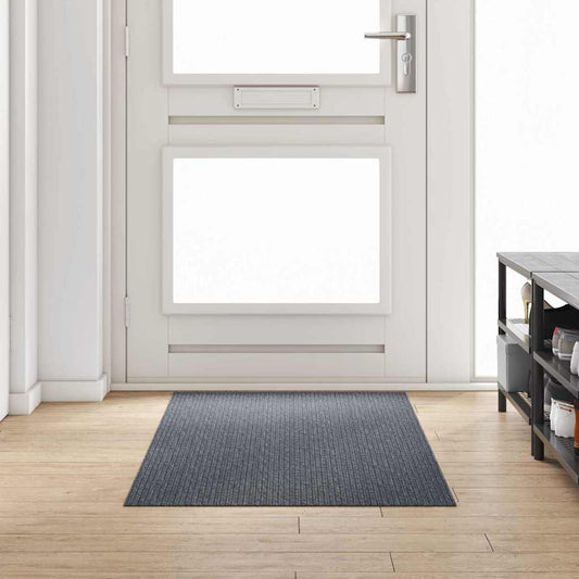 vidaXL Δερμάτινο Χαλί Γκρι 80 x 200 cm ύφασμα