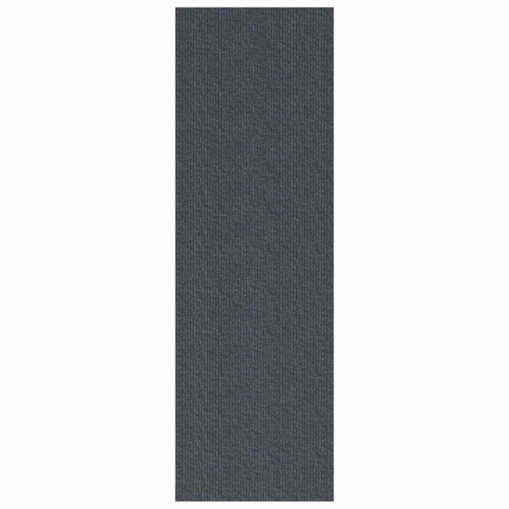 vidaXL Δερμάτινο Χαλί Γκρι 80 x 250 cm ύφασμα