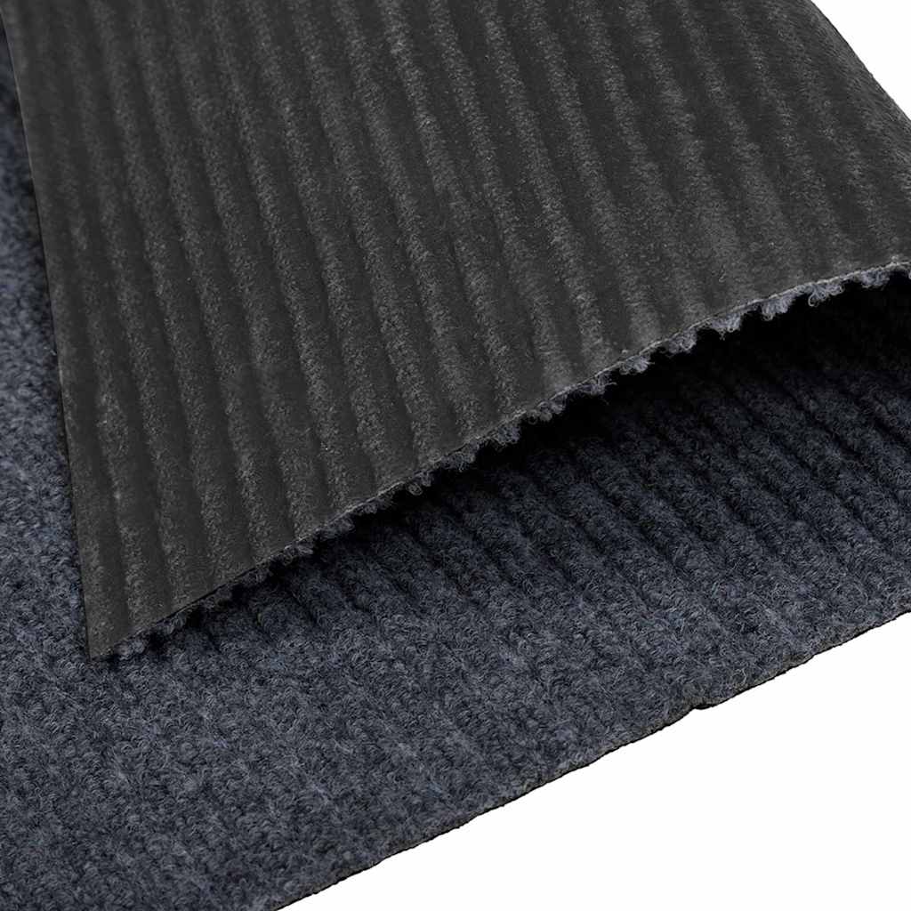 vidaXL Δερμάτινο Χαλί Γκρι 80 x 300 cm ύφασμα