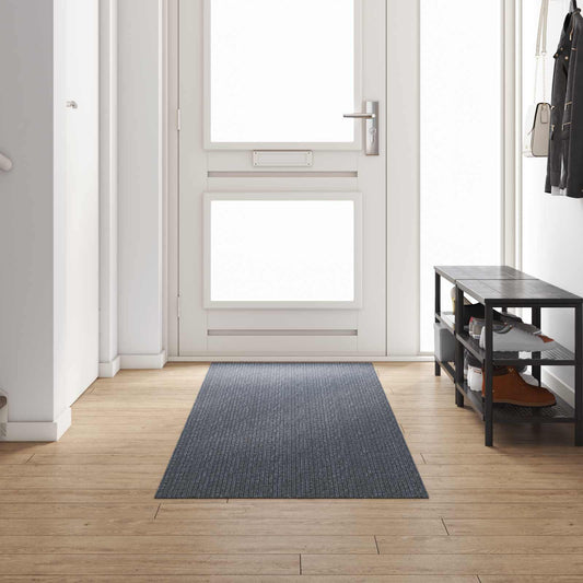 vidaXL Δερμάτινο Χαλί Γκρι 80 x 300 cm ύφασμα