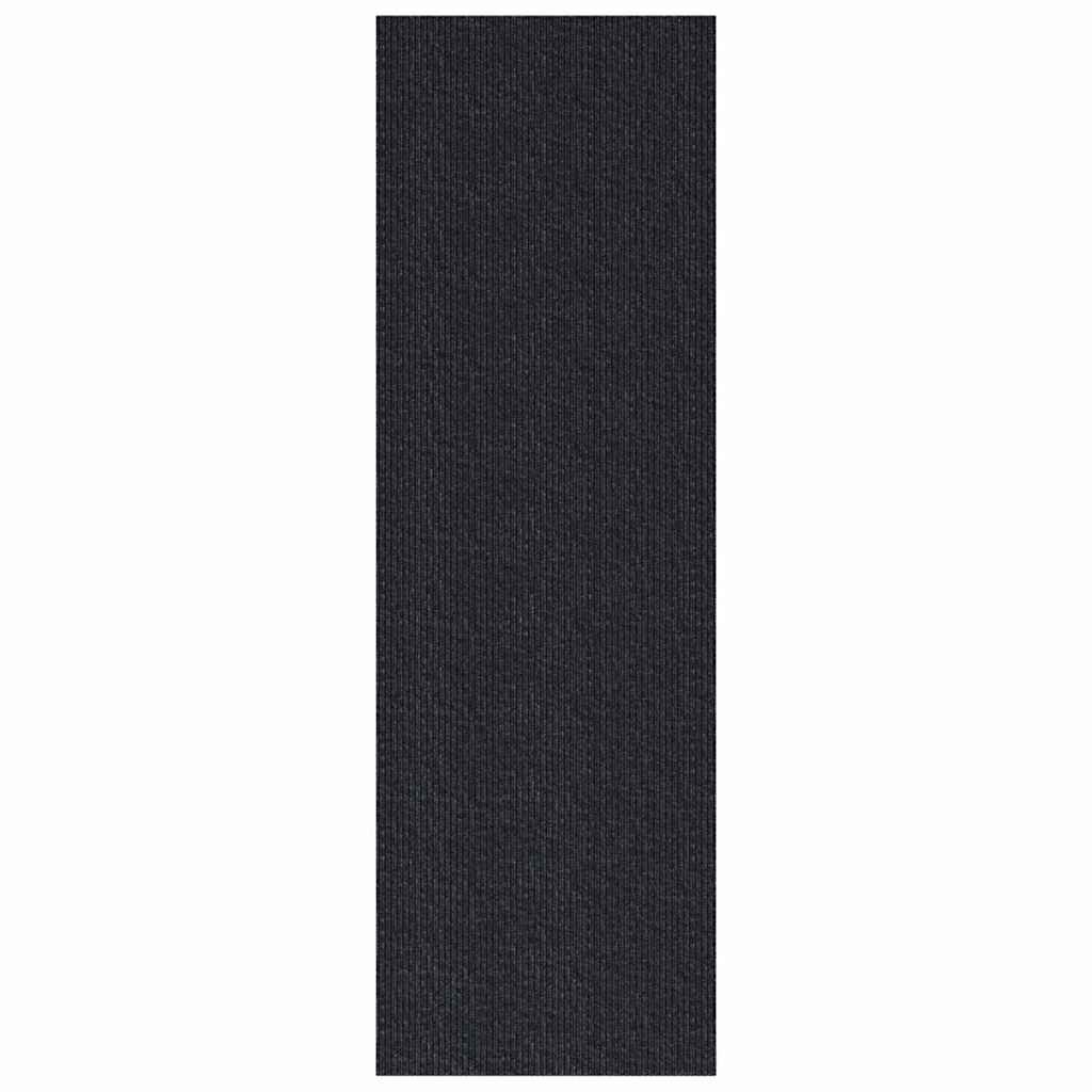 vidaXL Δερμάτινο Χαλί Ανθρακί 80 x 250 cm ύφασμα