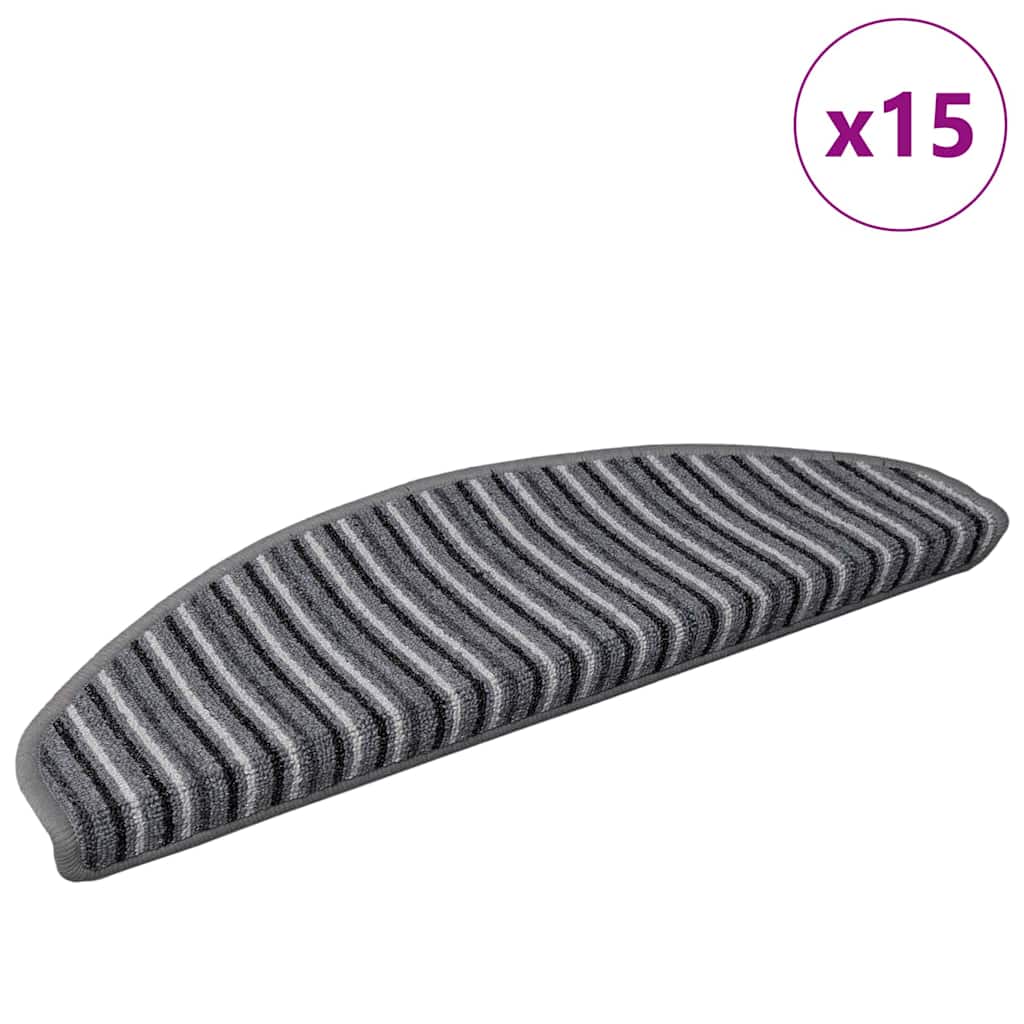 vidaXL Αυτοκόλλητα Ματ Σκαλοπατιών 15 pcs Γκρι 65 x 21 x 4 cm