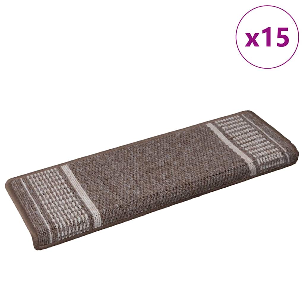 vidaXL Αυτοκόλλητα Ματ Σκαλοπατιών 15 pcs Καφέ 65 x 21 x 4 cm