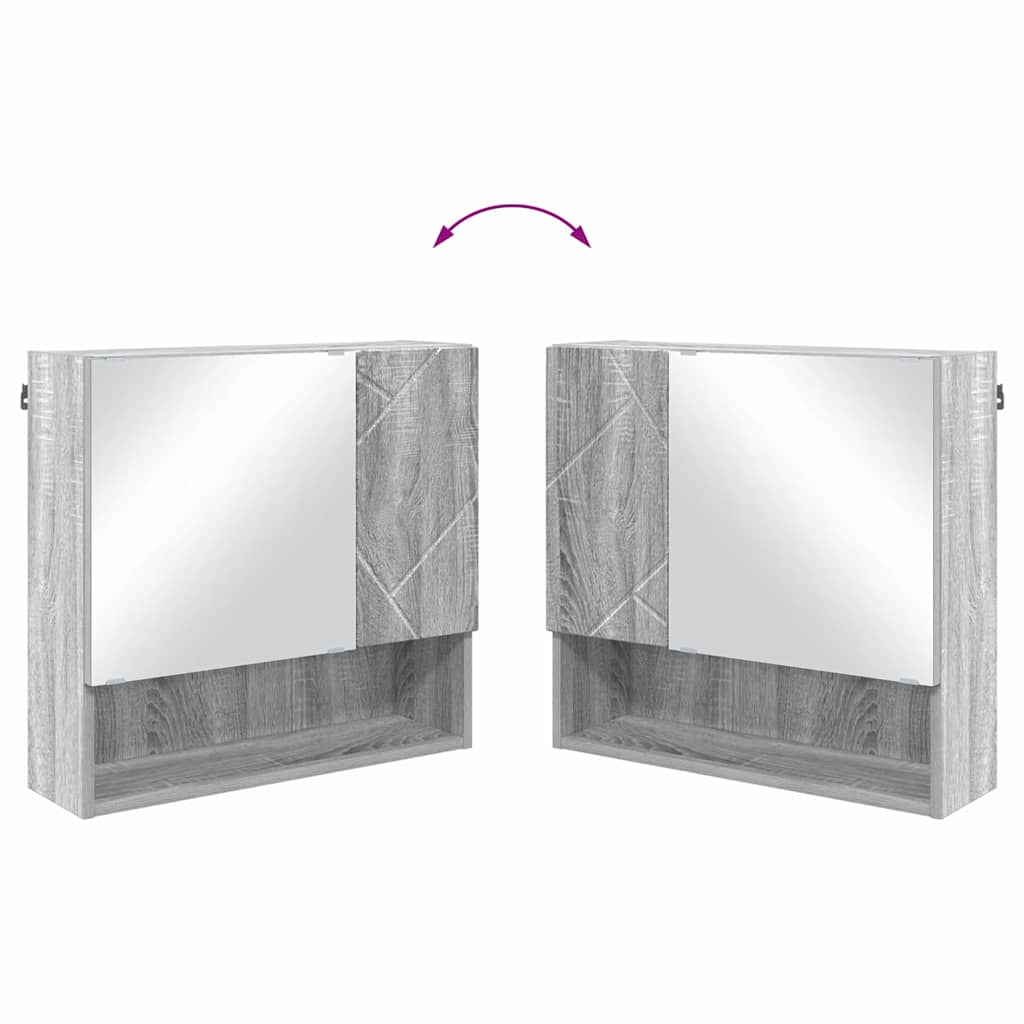 vidaXL Σετ Επίπλων Μπάνιου με πόρτα 2 pcs Γκρι sonoma 61 x 35 x 64 εκ.