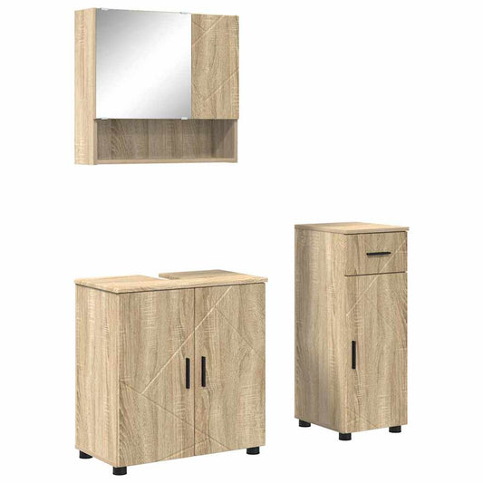 vidaXL Σετ Επίπλων Μπάνιου 3 τμχ. Δρύς Sonoma 61 x 35 x 64 εκ.