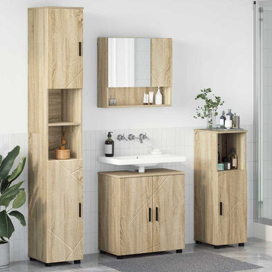vidaXL Σετ Επίπλων Μπάνιου 4 τμχ. Δρύς Sonoma 61 x 35 x 64 εκ.