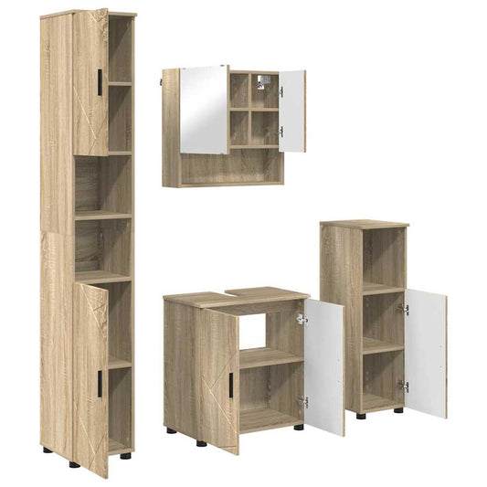 vidaXL Σετ Επίπλων Μπάνιου 4 τμχ. Δρύς Sonoma 61 x 35 x 64 εκ.