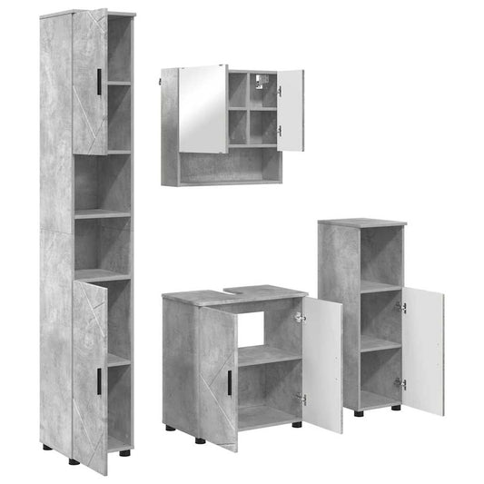 vidaXL Σετ Επίπλων Μπάνιου 4 pcs Γκρι σκυροδέματος 61 x 35 x 64 εκ.