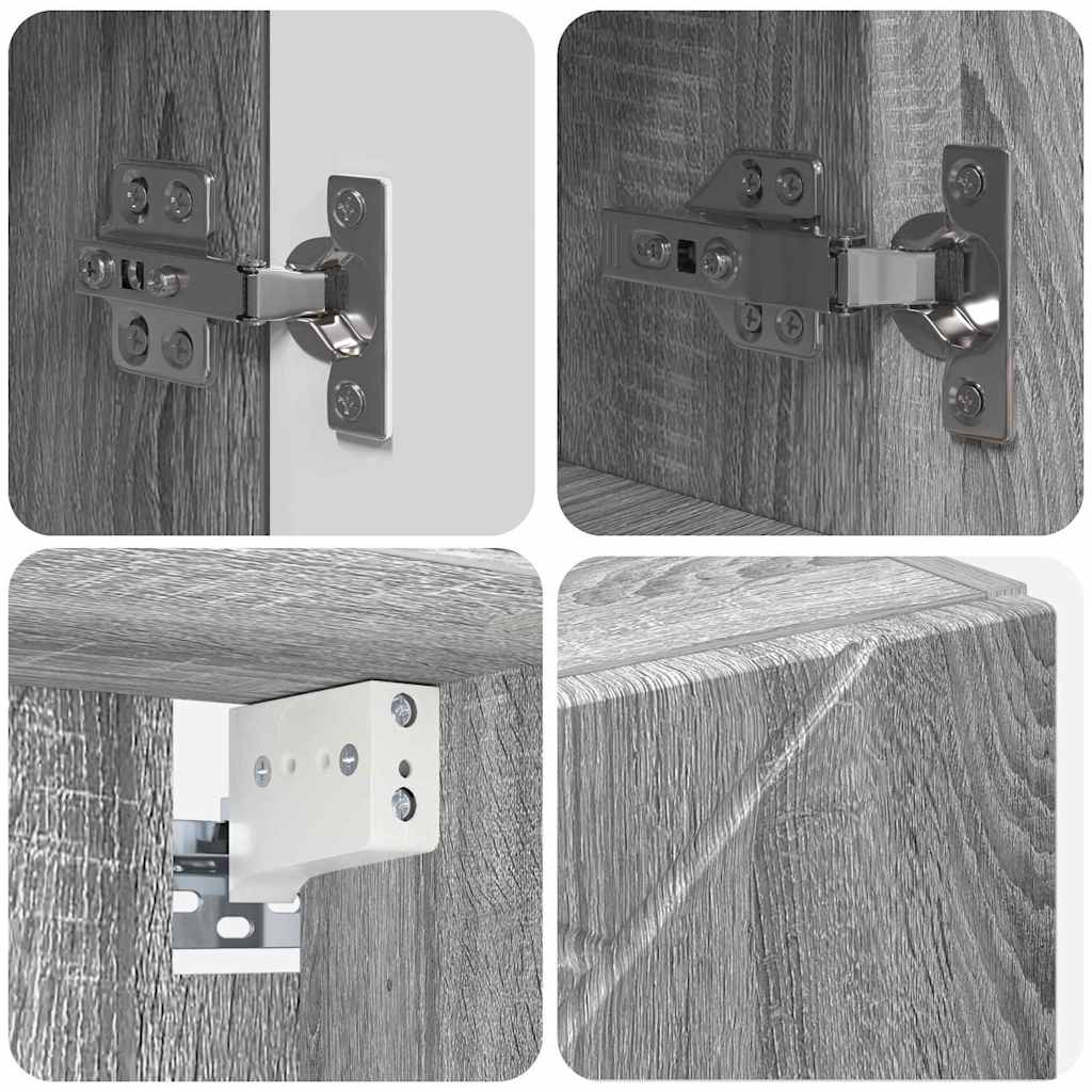 vidaXL Σετ Επίπλων Μπάνιου με πόρτα 4 pcs Γκρι sonoma 61 x 35 x 64 εκ.