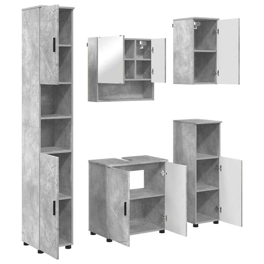 vidaXL Σετ Επίπλων Μπάνιου 5 pcs Γκρι σκυροδέματος 61 x 35 x 64 εκ.