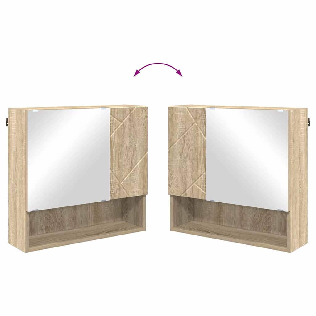 vidaXL Σετ Επίπλων Μπάνιου με πόρτα 4 pcs Sonoma Δρυς 61 x 35 x 64 εκ.