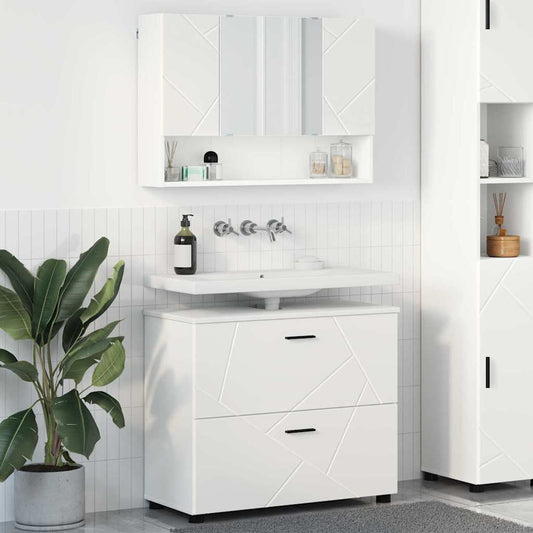vidaXL Σετ Επίπλων Μπάνιου 2 τμχ. Λευκό 76,5 x 35 x 64 εκ