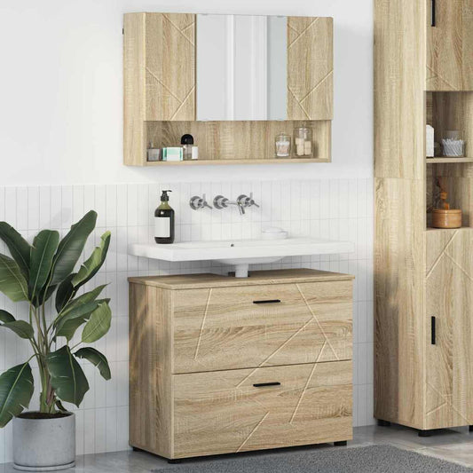 vidaXL Σετ Επίπλων Μπάνιου 2 τμχ. Δρύς Sonoma 76,5 x 35 x 64 εκ