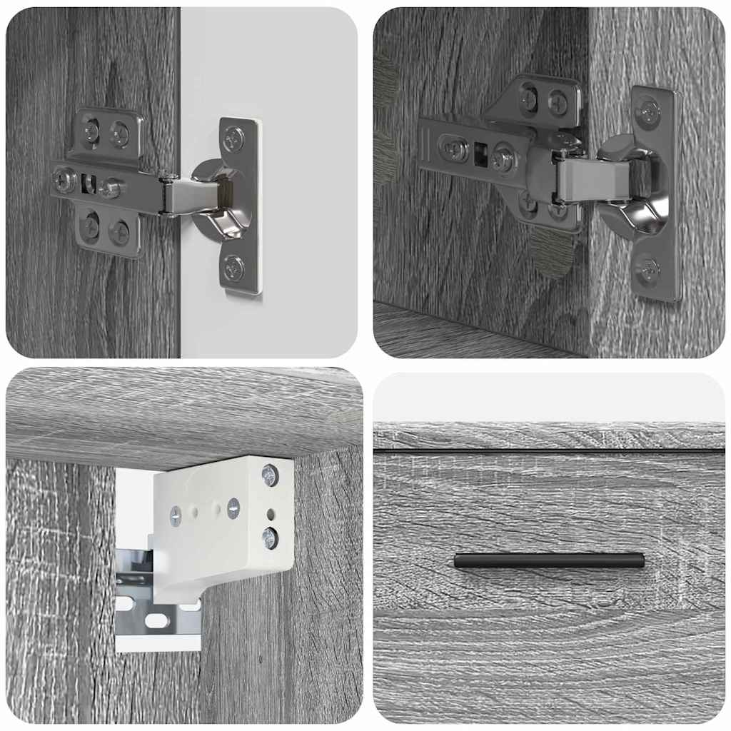 vidaXL Σετ Επίπλων Μπάνιου με ράφι 2 pcs Γκρι sonoma 76,5 x 35 x 64 εκ