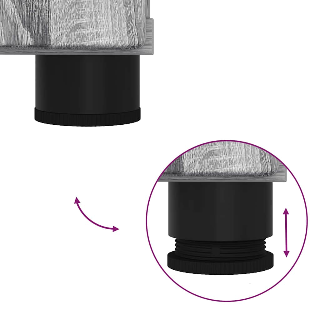 vidaXL Σετ Επίπλων Μπάνιου με ράφι 2 pcs Γκρι sonoma 76,5 x 35 x 64 εκ