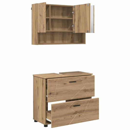 vidaXL Σετ Επίπλων Μπάνιου 2 τμχ. Artisan Oak 76,5 x 35 x 64 εκ