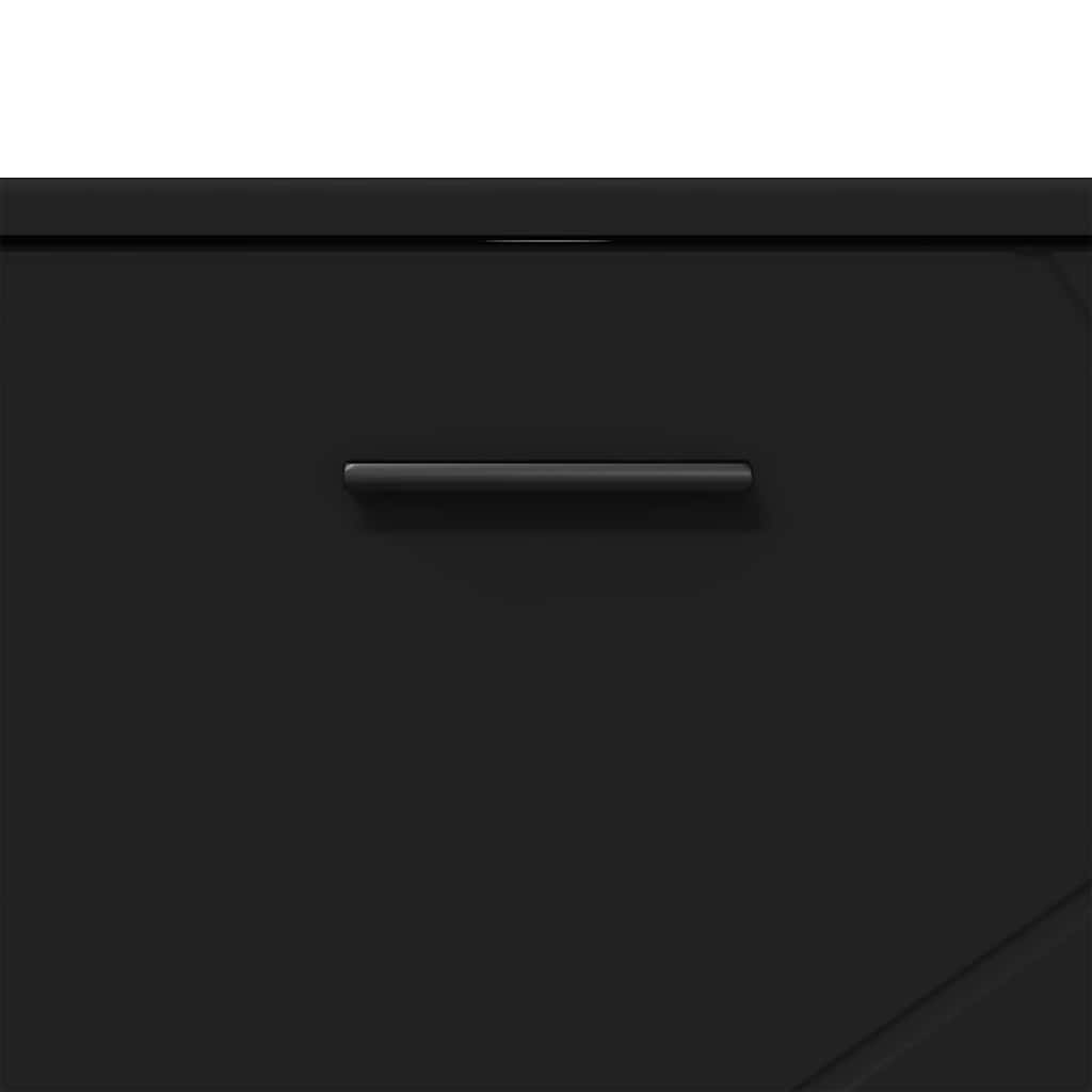 vidaXL Σετ Επίπλων Μπάνιου με συρτάρι 3 pcs Μαύρο 76,5 x 35 x 64 εκ