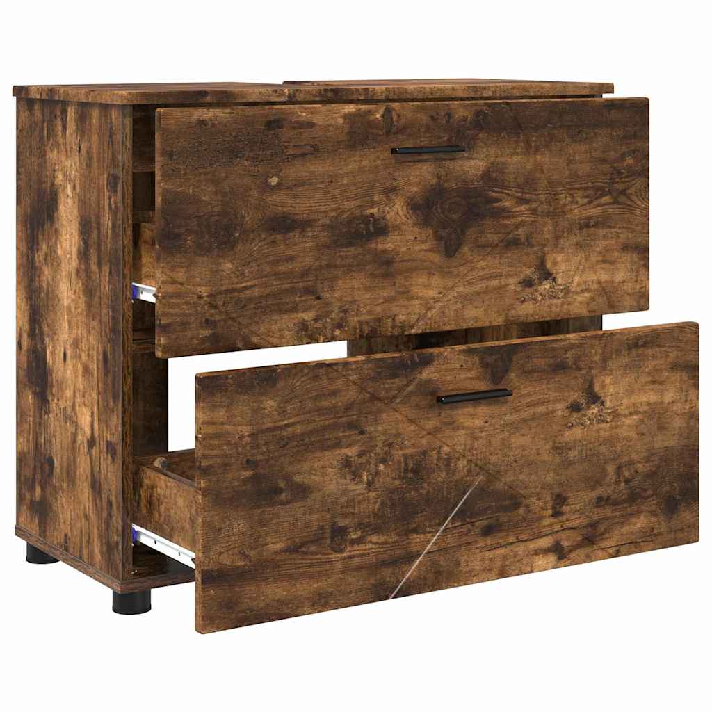 vidaXL Σετ Επίπλων Μπάνιου 3 pcs Καπνιστή δρυς 76,5 x 35 x 64 εκ