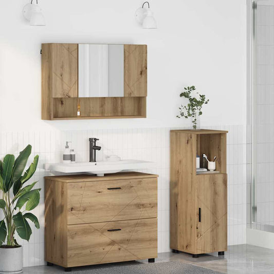 vidaXL Σετ Επίπλων Μπάνιου 3 τμχ. Artisan Oak 76,5 x 35 x 64 εκ