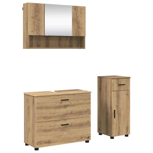 vidaXL Σετ Επίπλων Μπάνιου 3 τμχ. Artisan Oak 76,5 x 35 x 64 εκ