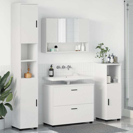 vidaXL Σετ Επίπλων Μπάνιου 4 τμχ. Λευκό 35 x 30 x 192 εκ