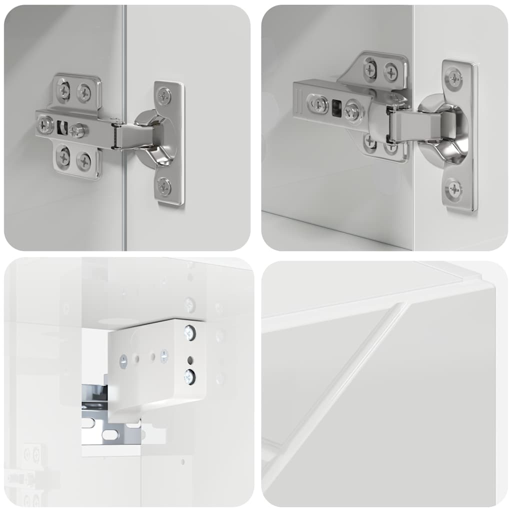 vidaXL Σετ Επίπλων Μπάνιου 4 pcs Γυαλιστερό λευκό 30 x 35 x 192 εκ.