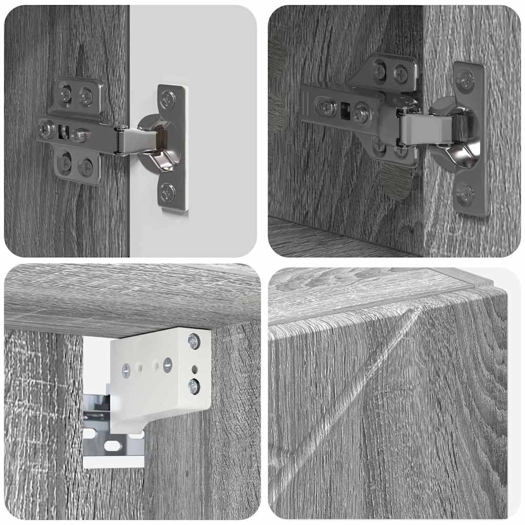 vidaXL Σετ Επίπλων Μπάνιου με ράφι 4 pcs Γκρι sonoma 30 x 35 x 192 εκ.