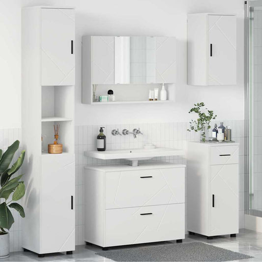 vidaXL Σετ Επίπλων Μπάνιου 5 τμχ. Λευκό 35 x 30 x 192 εκ
