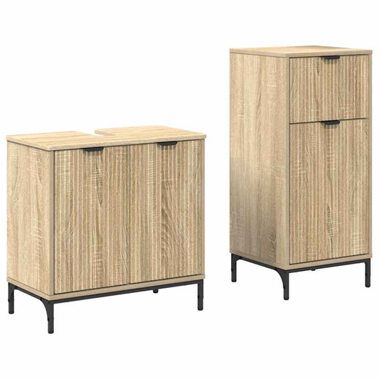 vidaXL Σετ Επίπλων Μπάνιου 2 τμχ. Δρύς Sonoma 39,5 x 36 x 88 εκ