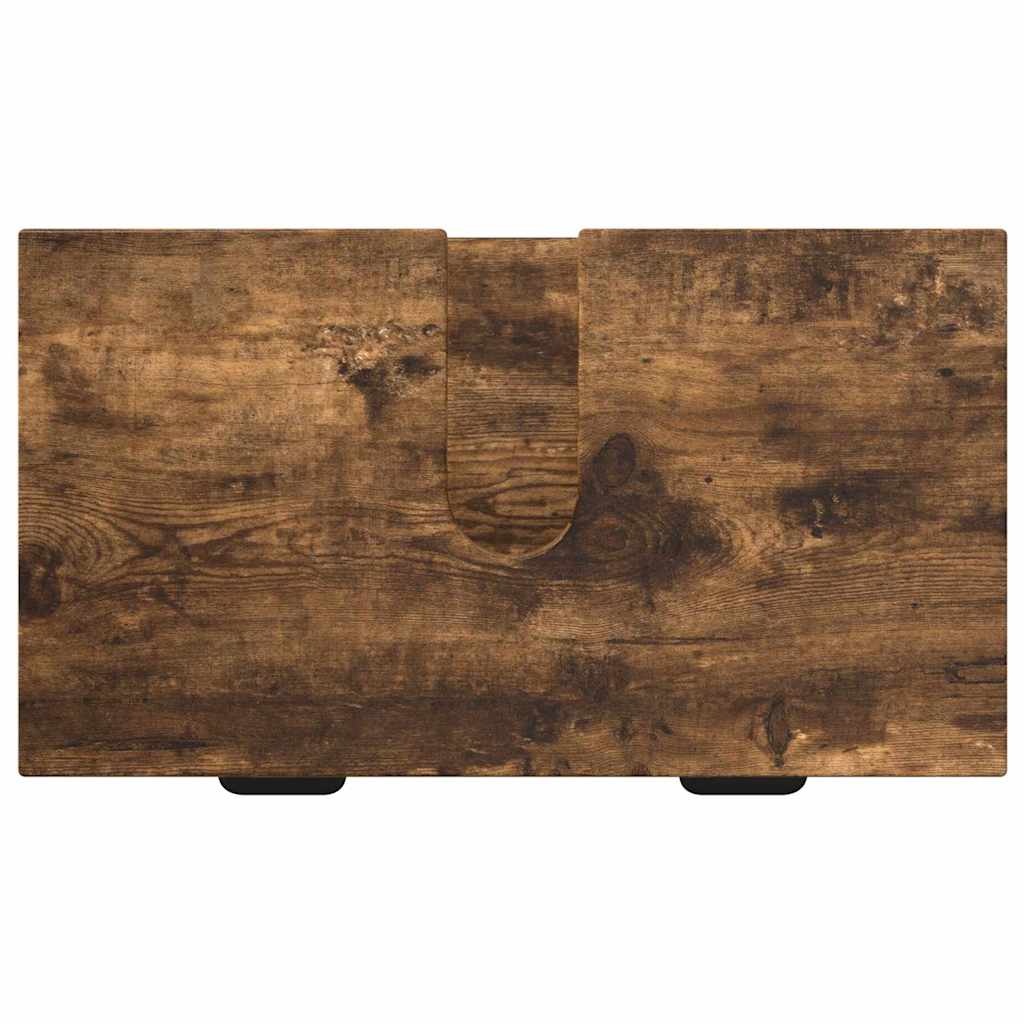 vidaXL Σετ Επίπλων Μπάνιου Καρό 2 pcs Καπνιστή δρυς 39.5 x 36 x 88 εκ