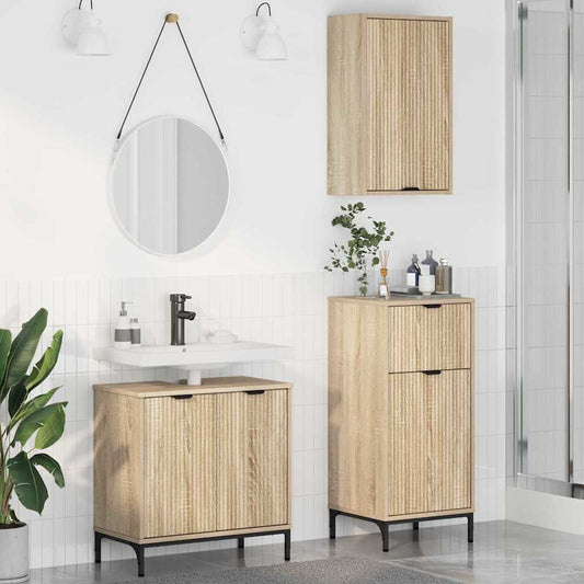 vidaXL Σετ Επίπλων Μπάνιου 3 τμχ. Δρύς Sonoma 39,5 x 36 x 88 εκ