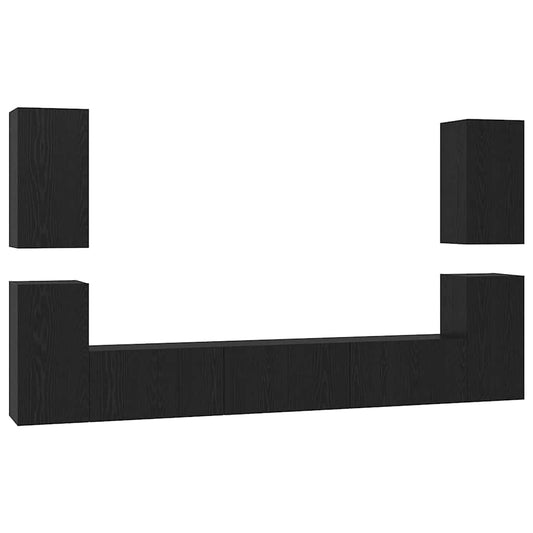 vidaXL Σετ επίπλου τηλεόρασης 7 pcs Μαύρη δρυς 60 x 30 x 30 cm
