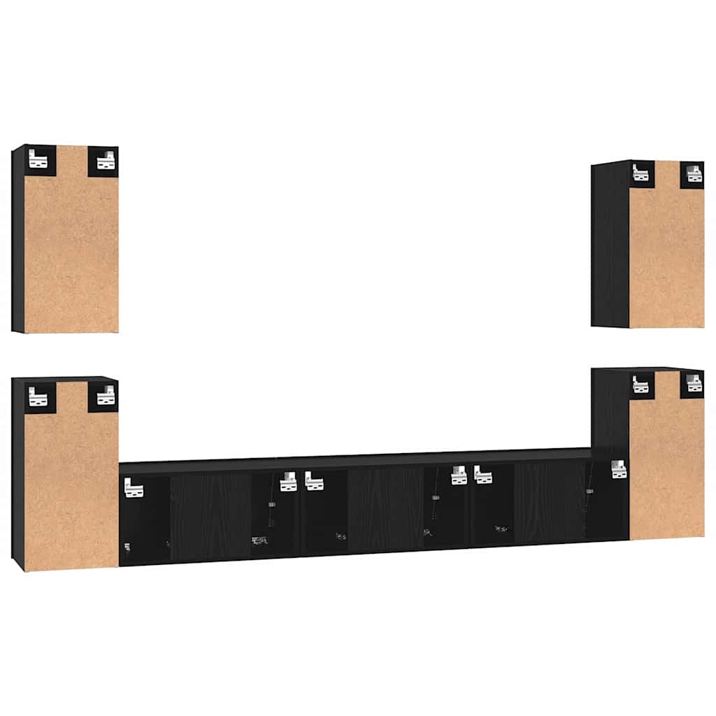 vidaXL Σετ επίπλου τηλεόρασης 7 pcs Μαύρη δρυς 60 x 30 x 30 cm